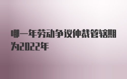 哪一年劳动争议仲裁管辖期为2022年