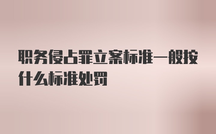 职务侵占罪立案标准一般按什么标准处罚