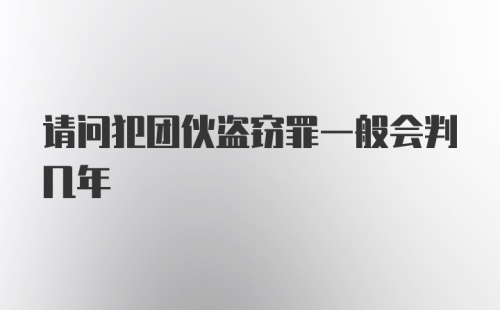 请问犯团伙盗窃罪一般会判几年