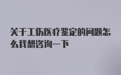 关于工伤医疗鉴定的问题怎么我想咨询一下