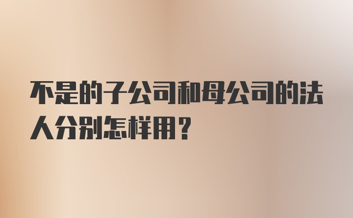 不是的子公司和母公司的法人分别怎样用？