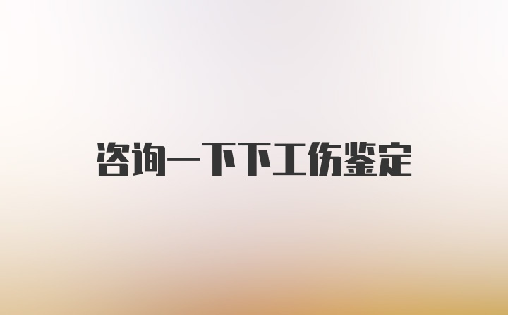 咨询一下下工伤鉴定