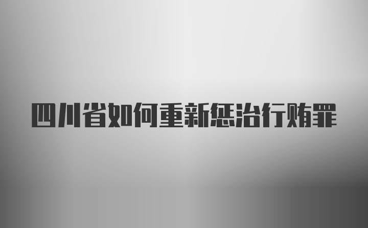 四川省如何重新惩治行贿罪