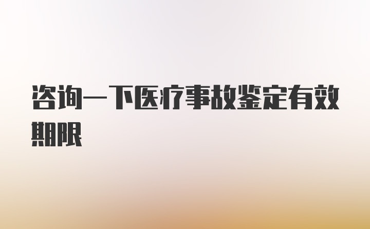 咨询一下医疗事故鉴定有效期限