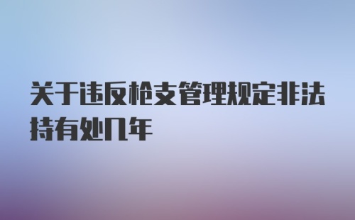 关于违反枪支管理规定非法持有处几年