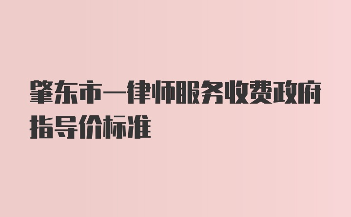 肇东市一律师服务收费政府指导价标准