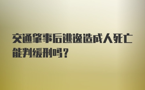 交通肇事后逃逸造成人死亡能判缓刑吗？