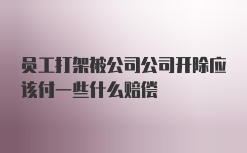 员工打架被公司公司开除应该付一些什么赔偿