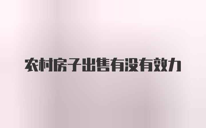 农村房子出售有没有效力