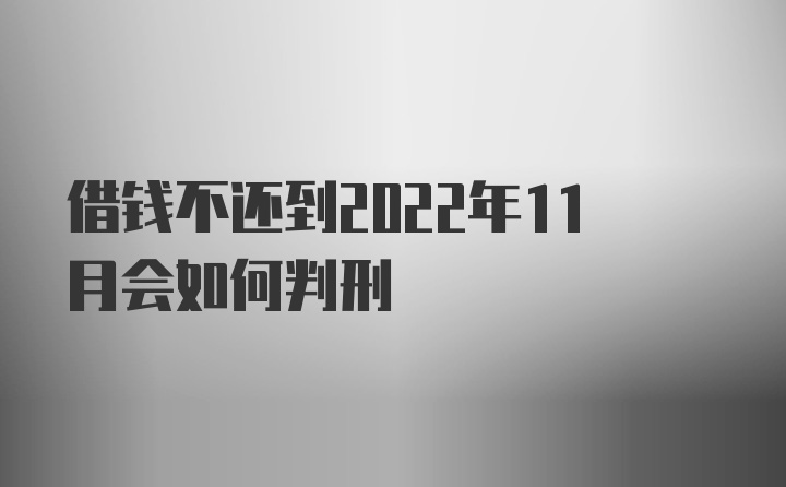 借钱不还到2022年11月会如何判刑