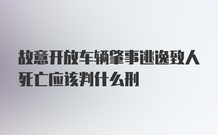 故意开放车辆肇事逃逸致人死亡应该判什么刑