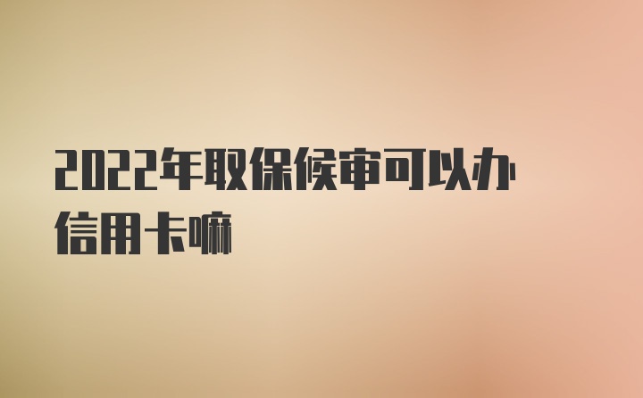 2022年取保候审可以办信用卡嘛