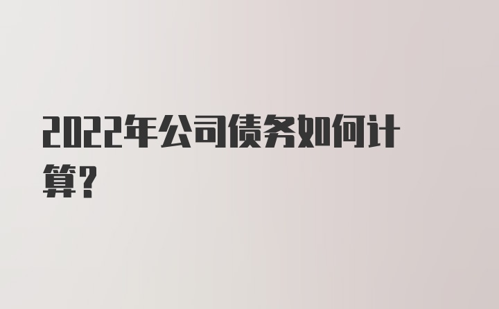 2022年公司债务如何计算？