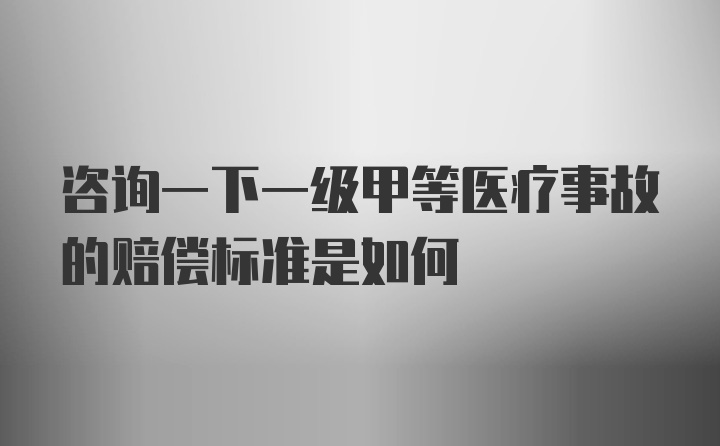 咨询一下一级甲等医疗事故的赔偿标准是如何