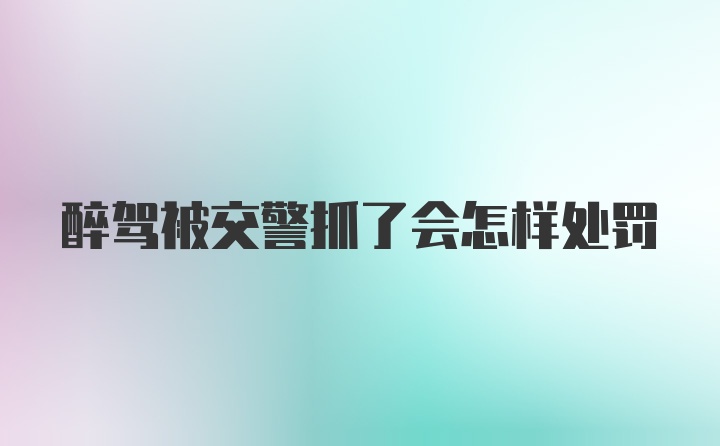 醉驾被交警抓了会怎样处罚