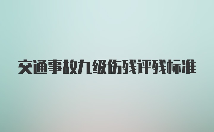 交通事故九级伤残评残标准