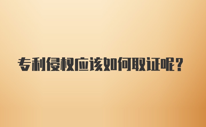 专利侵权应该如何取证呢？