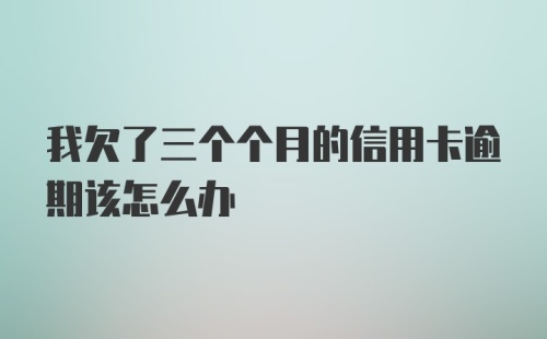 我欠了三个个月的信用卡逾期该怎么办