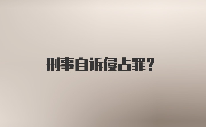 刑事自诉侵占罪？