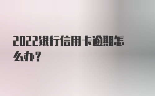 2022银行信用卡逾期怎么办？