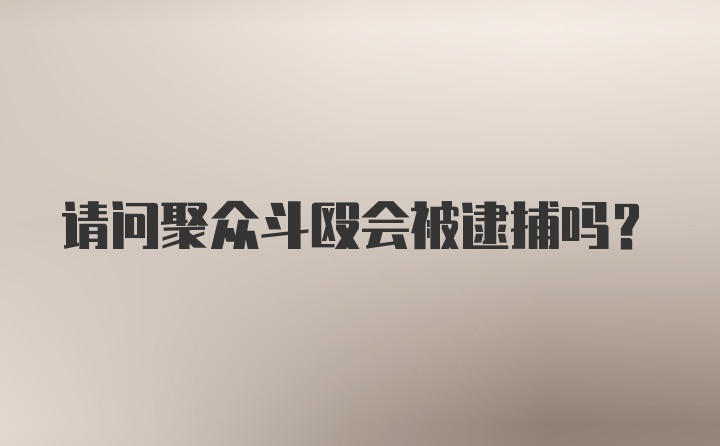 请问聚众斗殴会被逮捕吗？