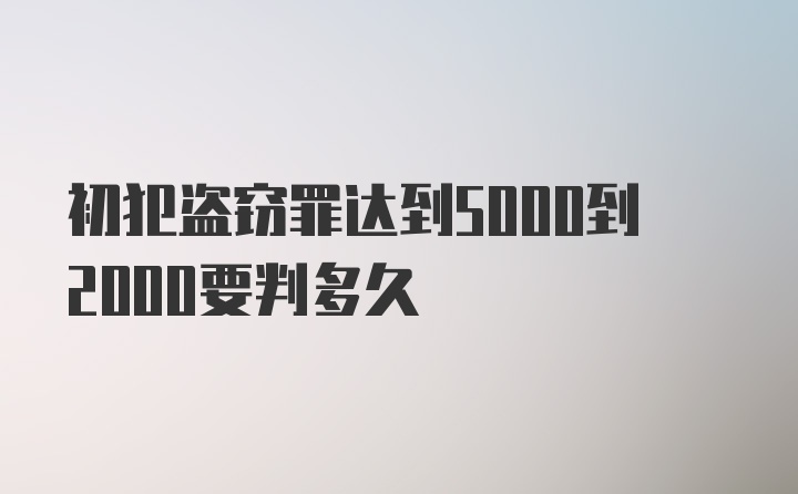 初犯盗窃罪达到5000到2000要判多久