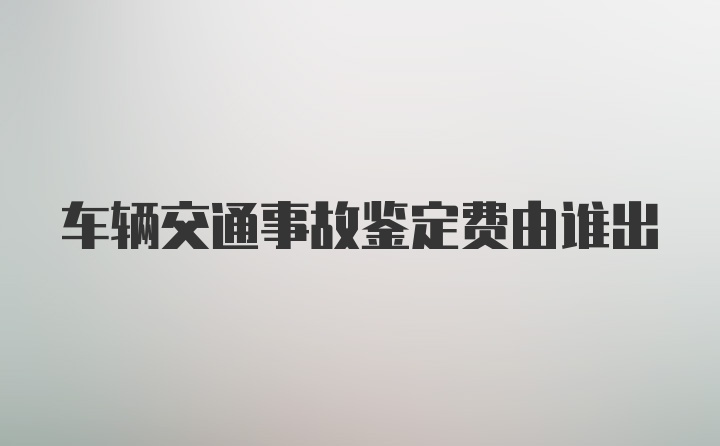 车辆交通事故鉴定费由谁出