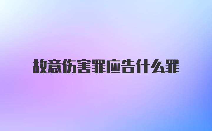 故意伤害罪应告什么罪