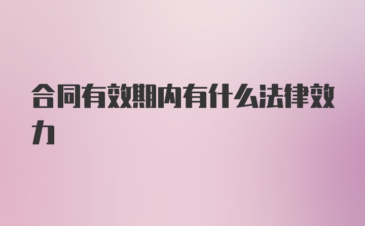 合同有效期内有什么法律效力