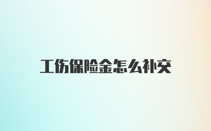 工伤保险金怎么补交