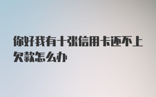 你好我有十张信用卡还不上欠款怎么办