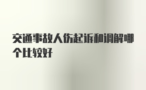 交通事故人伤起诉和调解哪个比较好