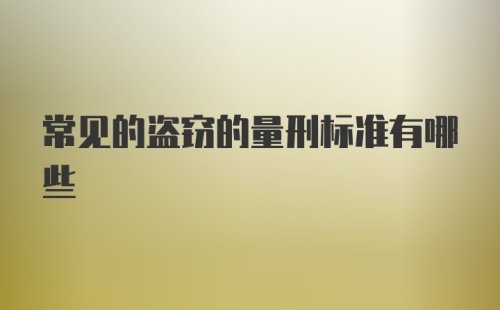 常见的盗窃的量刑标准有哪些
