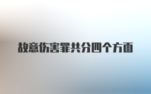 故意伤害罪共分四个方面