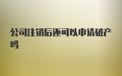 公司注销后还可以申请破产吗