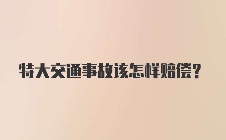 特大交通事故该怎样赔偿？