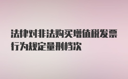 法律对非法购买增值税发票行为规定量刑档次