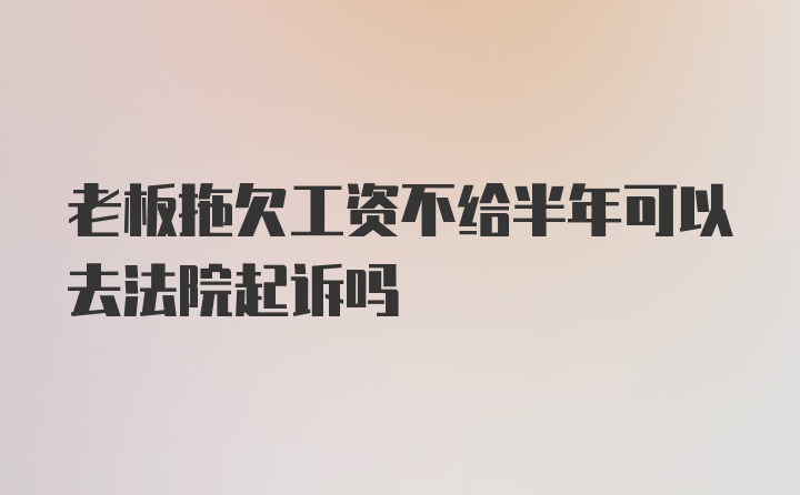 老板拖欠工资不给半年可以去法院起诉吗