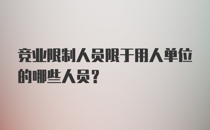 竞业限制人员限于用人单位的哪些人员？