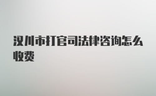 汉川市打官司法律咨询怎么收费