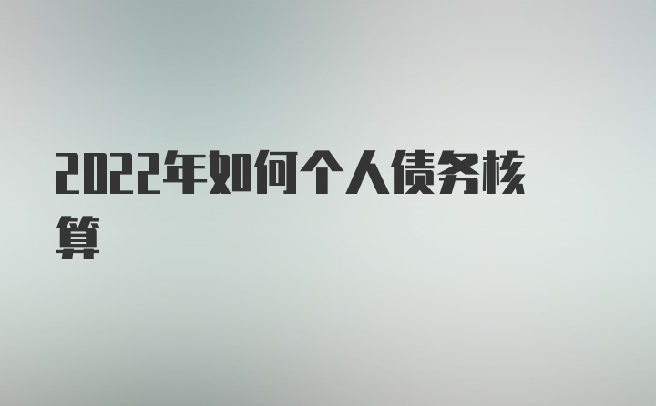 2022年如何个人债务核算