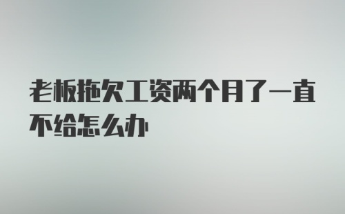 老板拖欠工资两个月了一直不给怎么办