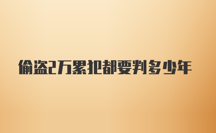 偷盗2万累犯都要判多少年