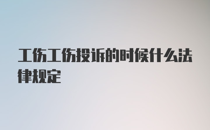 工伤工伤投诉的时候什么法律规定