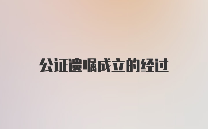 公证遗嘱成立的经过