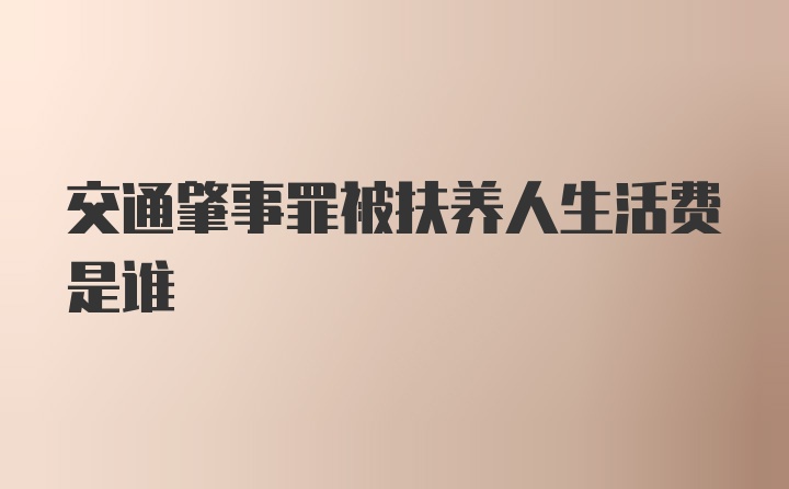 交通肇事罪被扶养人生活费是谁