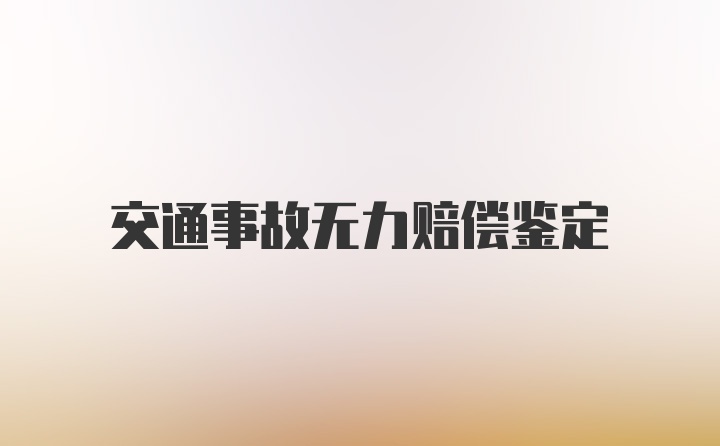 交通事故无力赔偿鉴定