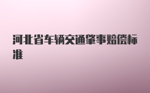 河北省车辆交通肇事赔偿标准