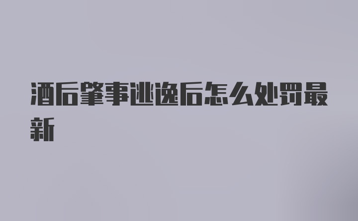 酒后肇事逃逸后怎么处罚最新