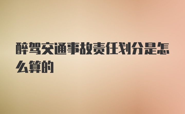 醉驾交通事故责任划分是怎么算的